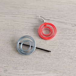 Decorated with hair clip, necklace and earring