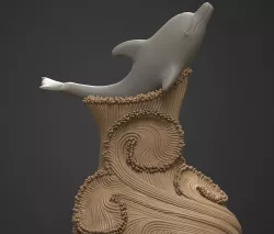 Dolphin statue 3d model