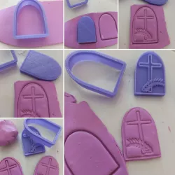 Easter theme Clay imprint earring cutter plus stamp