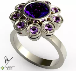 Engagement ring in stl and obj format for downloading