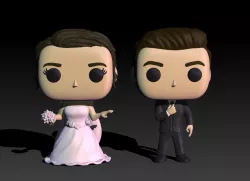 Funkos couple bride and groom