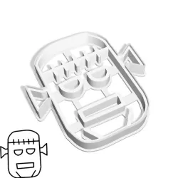 Halloween cookie cutters - #84 - zombie face (style 3)