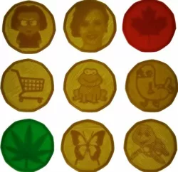 Hidden Lithophane Loonie Shopping Cart Tokens