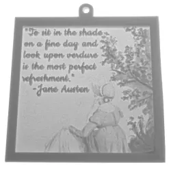 Jane Austen Watercolour Verdure Quote Lithophane Window Hanging