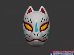 Japanese Fox Mask Demon Kitsune Cosplay STL File