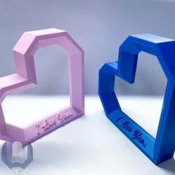 Low Poly Heart Picture Frame