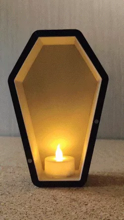 Mexican Skull Halloween coffin tealight