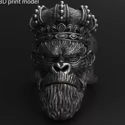 Monkey king with crown vol1 ring Jewelry