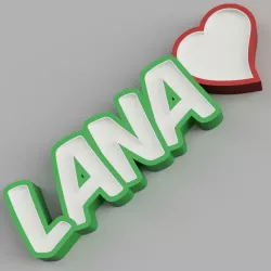 NAMELED LANA (WITH HEART) - LED LAMP WITH NAME