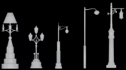Oakland Iron Street Light Pole: High-Quality 3D Model for Sale