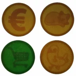 One Euro Tokens with Hidden Internal Lithophanes