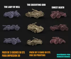 PACK OF 3 DESTRUCTIVE CARS STL