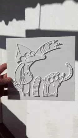 Portrait Mordecai & Rigby with relief / REGULAR SHOW
