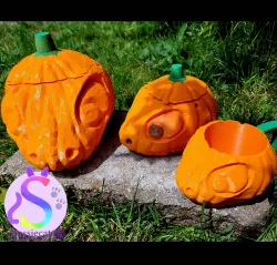 Pumpkin dragon skull mug/stein, candy bowl and trick or treat bucket
