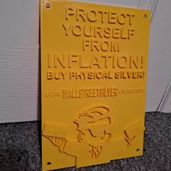 REDDIT WALLSTREETSILVER 3D POSTER WALL PLAQUE FOR BULLION SILVER SQUEEZE