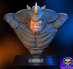 RHINO BUST FAN ART