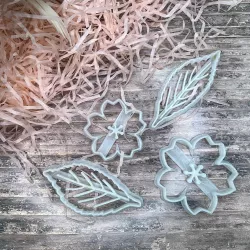 Sakura Cherry Blossom and Leaves Cutter Set