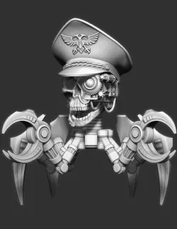 Servo Commissar Skull Display Figure
