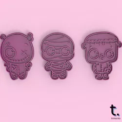 Set monsters x3 cutter + marker x separate x 8cm high