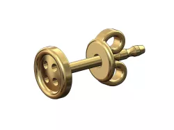 Sewing button stud earring 3D print model