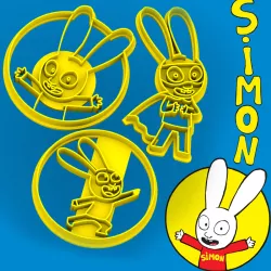 SIMON the happy rabbit - cookie cutter - bunny rabbit - dough and clay cutter - 8cm