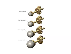 Simple pearl stud earring miniset 3D print model