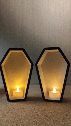 Skeleton Couple Halloween coffin tealight