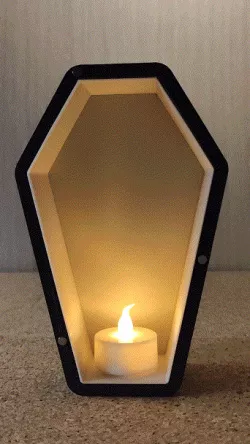 Skull Halloween coffin tealight