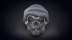 Skull ring with beard 3d model (3d printing)