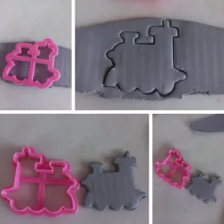 Small locomotive outline cookie cutter