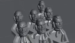 Space Soldier Heads No Helmet