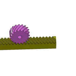 spur-helix rack and pinion transmission-simple