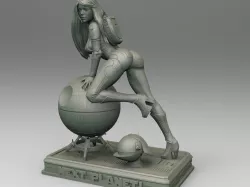 Star Wars Death Star operator pin up girl