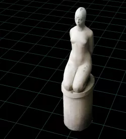Statue of a kneeling girl