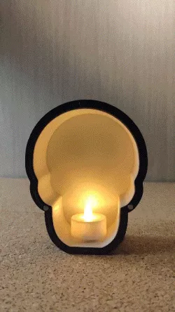 Sugar Skull Halloween coffin tealight