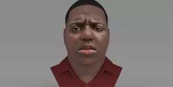 The Notorious BIG bust ready for full color 3D printing