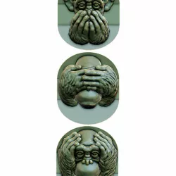 The Three Wise Monkeys 3D print model