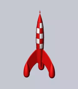 Tintin  Destination Moon Rocket Detailed Printable Model
