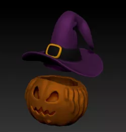 WITCH WITH PUMPKIN HEAD. Halloween 🎃