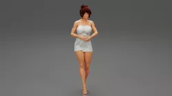 Woman Getting Out From Bathtub 3D Print Model
