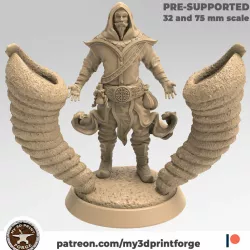 Azir the Wind Mage 32mm and 75mm pre-supported