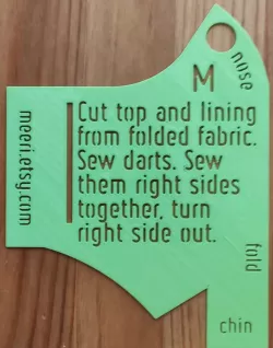 Batwing template for face mask
