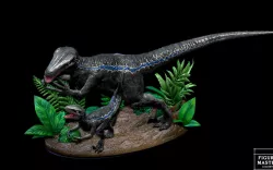 BLUE JURASSIC WORLD DOMINION AND BABY DINOSAUR 3D PRINT