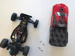 Body mounts for Tamiya DT-02 RC car chassis