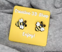 Bumblebee Earrings STL Files | Digital Download | 3D STL File | 3D Printing Files | 3D Printer STL Files For Printing