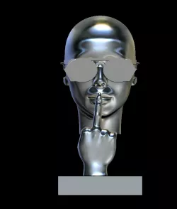Bust of a woman with finger of honor fuck