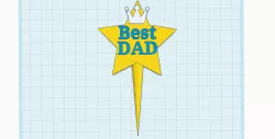 Cake topper, anniversary decoration - Star King Crown Best Dad