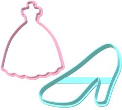 Emporte-pièce Robe De Princesse Cendrillon - Sugartess - Plastique PLA Rouge