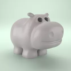 Cute hippo 3D printed animal