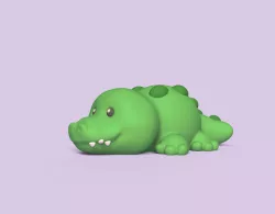 Cute Round Alligator